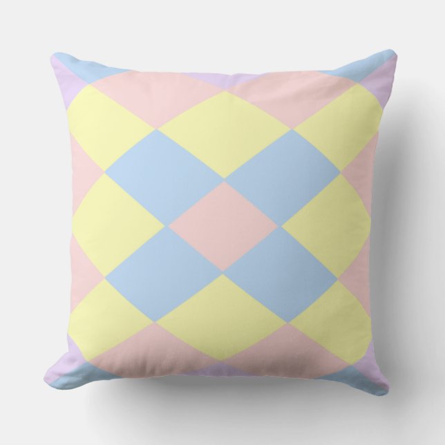 Pastel Spring Colours Argyle Cushion (Front)