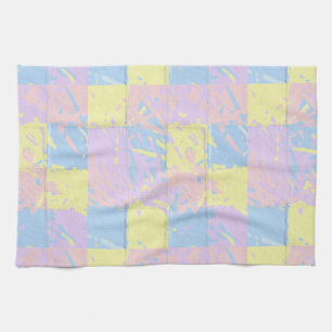 Pastel Spring Colours Paint Splatter Tea Towel