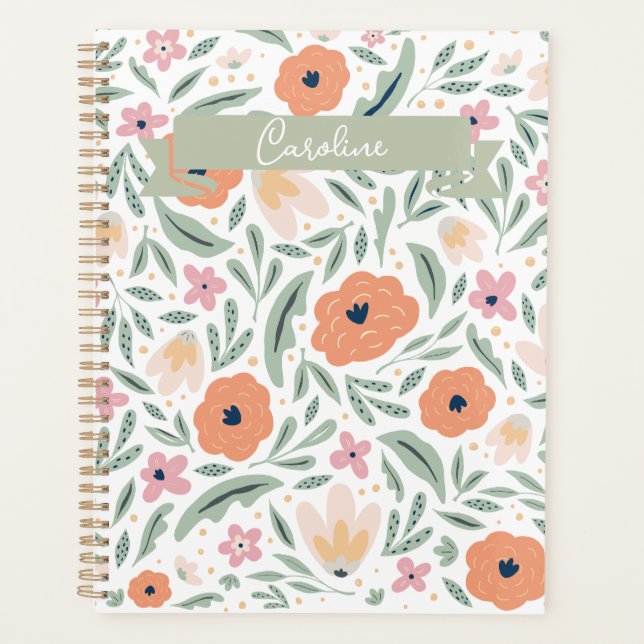 Pastel Spring Floral Pattern Planner (Front)