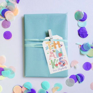 Pastel Spring Floral Thank You Birthday Gift Tags