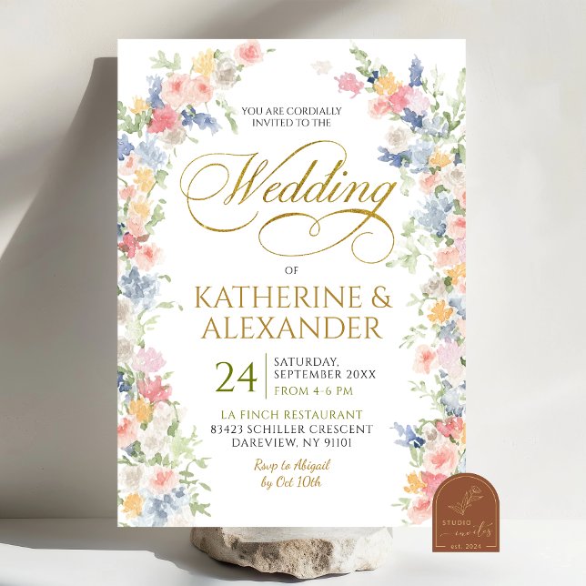 Pastel Spring Floral Wedding Save The Date Invitation (Creator Uploaded)