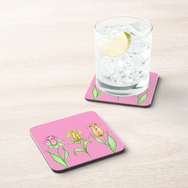Pastel Spring Flowers Coaster (Right Side)
