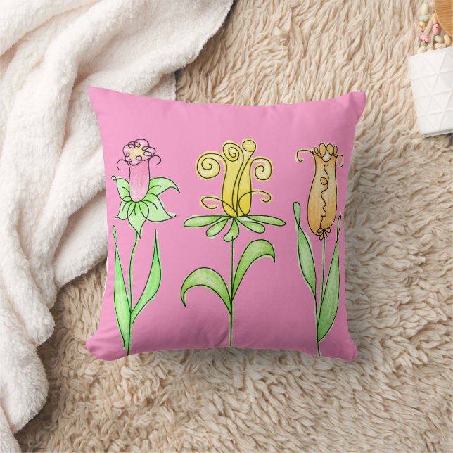 Pastel Spring Flowers Cushion (Blanket)