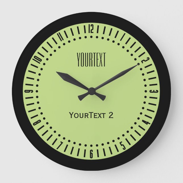 Pastel Spring Green Accent Colour to Personalise Large Clock (Front)