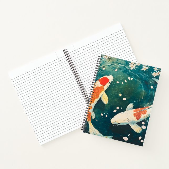 Pastel Spring Koi Blossom Notebook (Inside)
