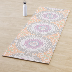 Pastel Spring Mandala Pattern in Soft Symmetry Yoga Mat