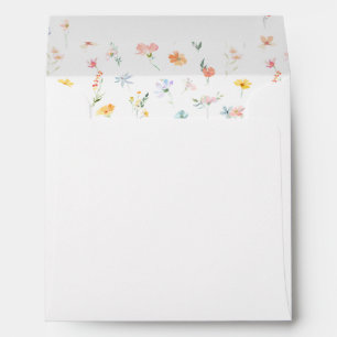 Pastel Spring Meadow Flower Wedding Square Envelope