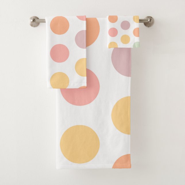 Pastel Spring Polka-Dots  Bath Towels (Insitu)