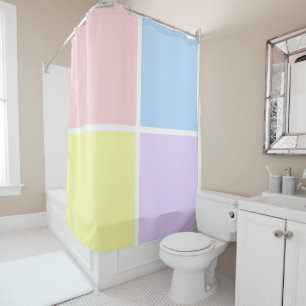 Pastel Spring Squares Shower Curtain