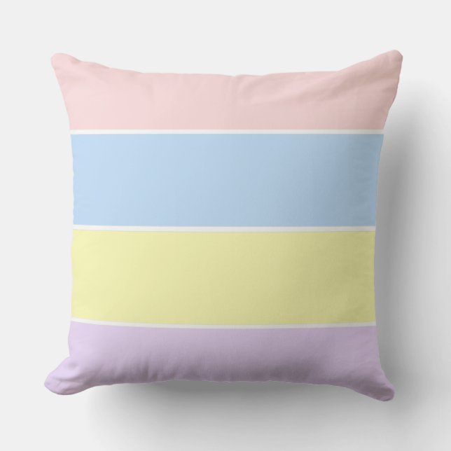 Pastel Spring Stripes Cushion (Front)