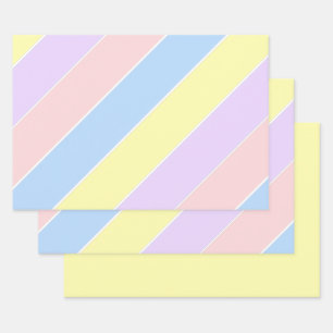 Pastel Spring Stripes Wrapping Paper Sheet