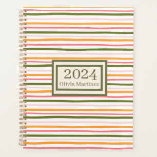 Pastel Spring Stripped Personalised Planner