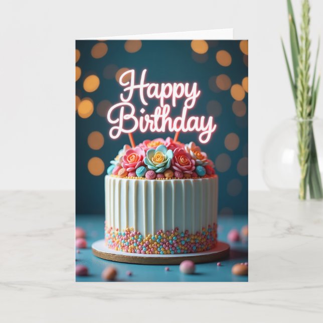 Pastel Sprinkles Birthday Card (Front)