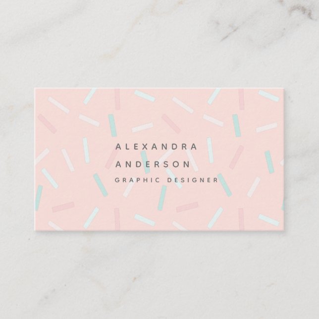 Pastel Sprinkles Light Pink Business Card (Front)