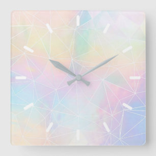 pastel square wall clock
