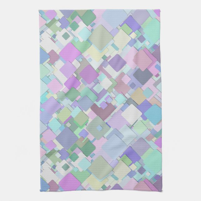 pastel squares kitchen towel (Vertical)
