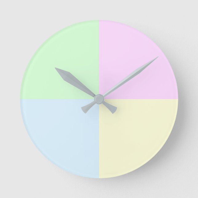 Pastel Squares Modern Round Clock (Front)