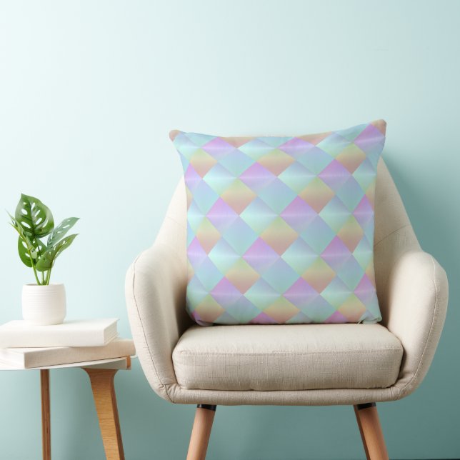 Pastel Squares Pattern Cushion (Chair)