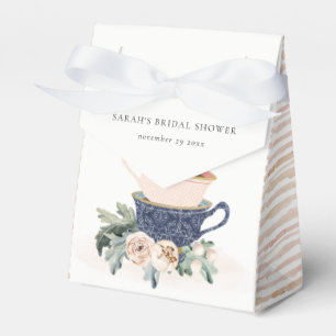 Pastel Stacked Cups Floral Bridal Shower Tea Party Favour Box