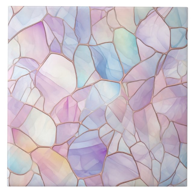 Pastel Stained Glass Ceramic Tile (Front)