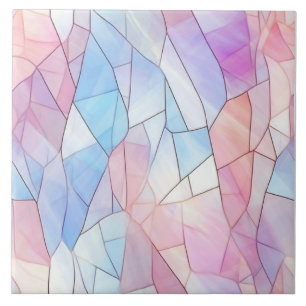 Pastel Stained Glass Ceramic Tile