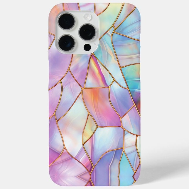 Pastel Stained Glass Gold Lines Case-Mate iPhone Case (Back)
