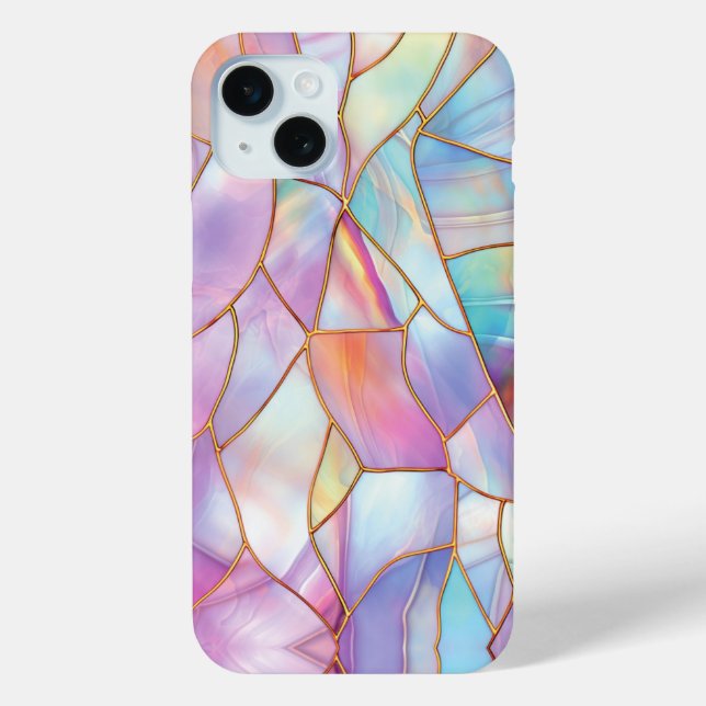 Pastel Stained Glass Gold Lines Case-Mate iPhone Case (Back)