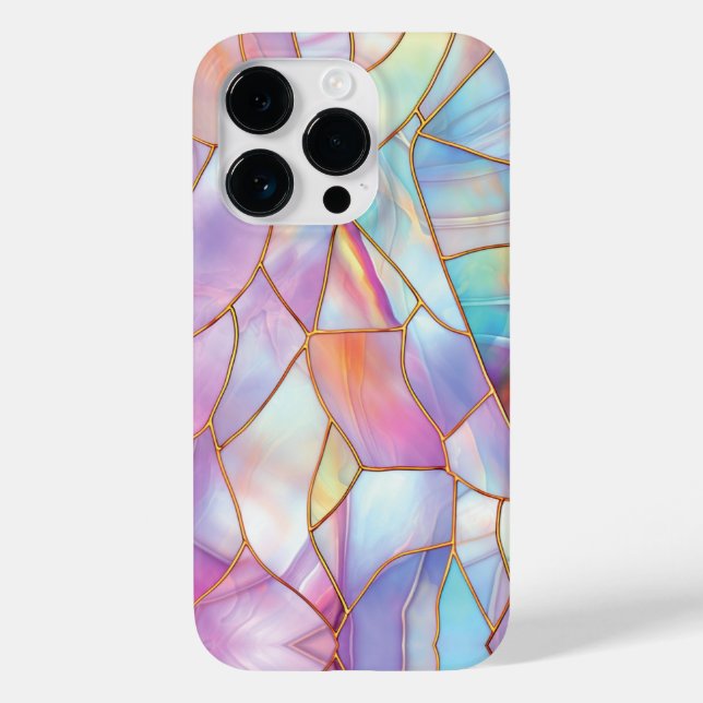 Pastel Stained Glass Gold Lines Case-Mate iPhone Case (Back)
