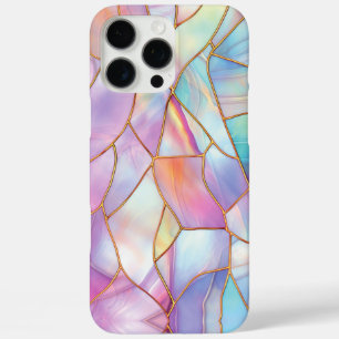 Pastel Stained Glass Gold Lines iPhone 16 Pro Max Case