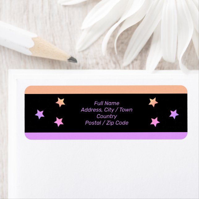 Pastel star accented return address label (Insitu)
