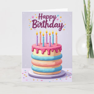 Pastel Star Birthday Card