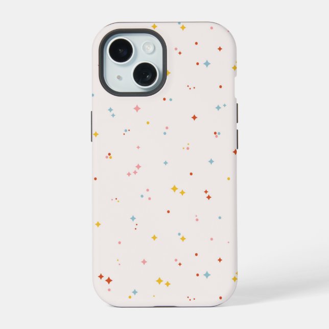 Pastel Star Pattern iPhone 15 Case (Back)