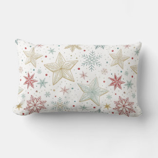 "Pastel Star Pattern Lumbar Throw Pillow