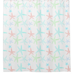 Pastel Starfish Shower Curtain