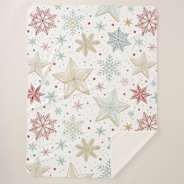 "Pastel Starry Night Sherpa Blanket (Front)