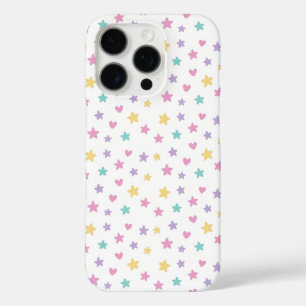 Pastel Stars and Hearts – Cute Soft Colour iPhone 16 Pro Case