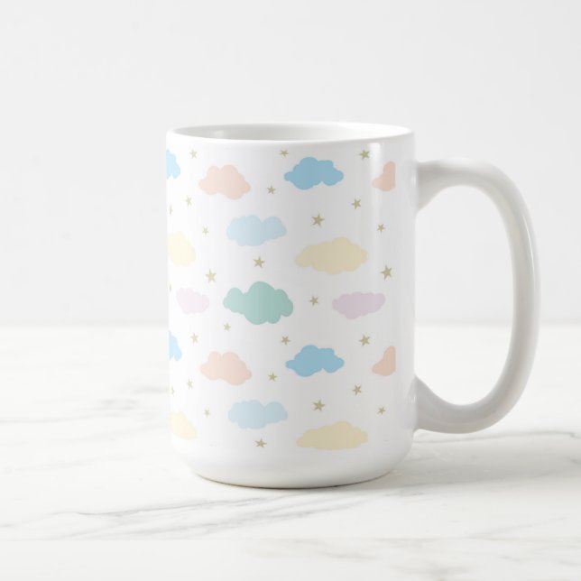 Pastel Stars & Clouds Coffee Mug (Right)