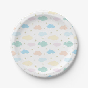 Pastel Stars & Clouds Paper Plate