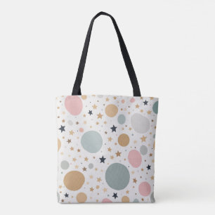 Pastel Stars & Dots Aesthetic Tote Bag