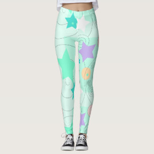 Pastel Stars Girly Holidays Leggings
