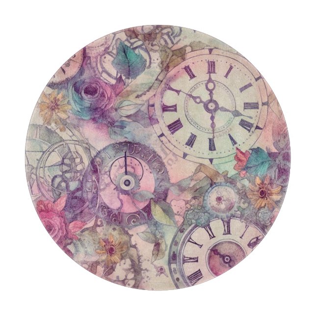 Pastel Steampunk Cutting Board (Front)