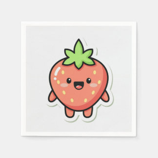 Pastel Strawberry Aesthetic Sticker – Cute Fruit I Napkin