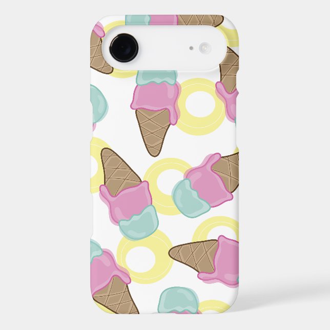 Pastel Strawberry Mint Fun Summer Ice-Cream Cones (Back)