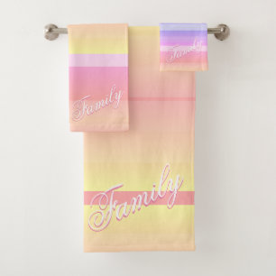 Pastel Stripe Family Bath Towel Set