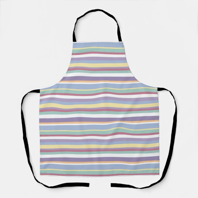 Pastel Stripe Pattern Apron (Front)