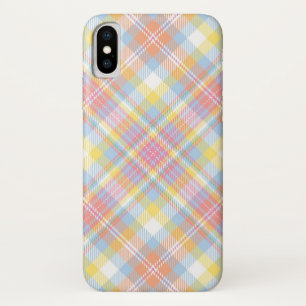 Pastel Stripe Plaid iPhone X Case