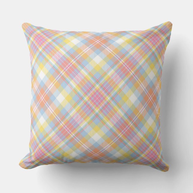 Pastel Stripe Plaid Cushion (Front)