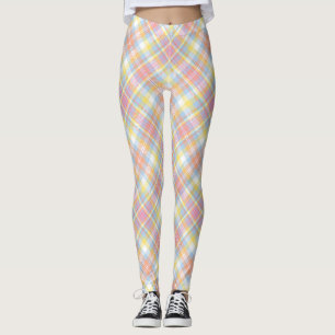 Pastel Stripe Plaid Leggings