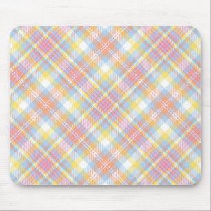 Pastel Stripe Plaid Mouse Pad