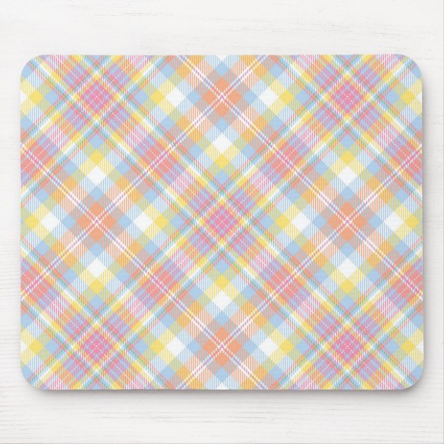 Pastel Stripe Plaid Mouse Pad (Front)